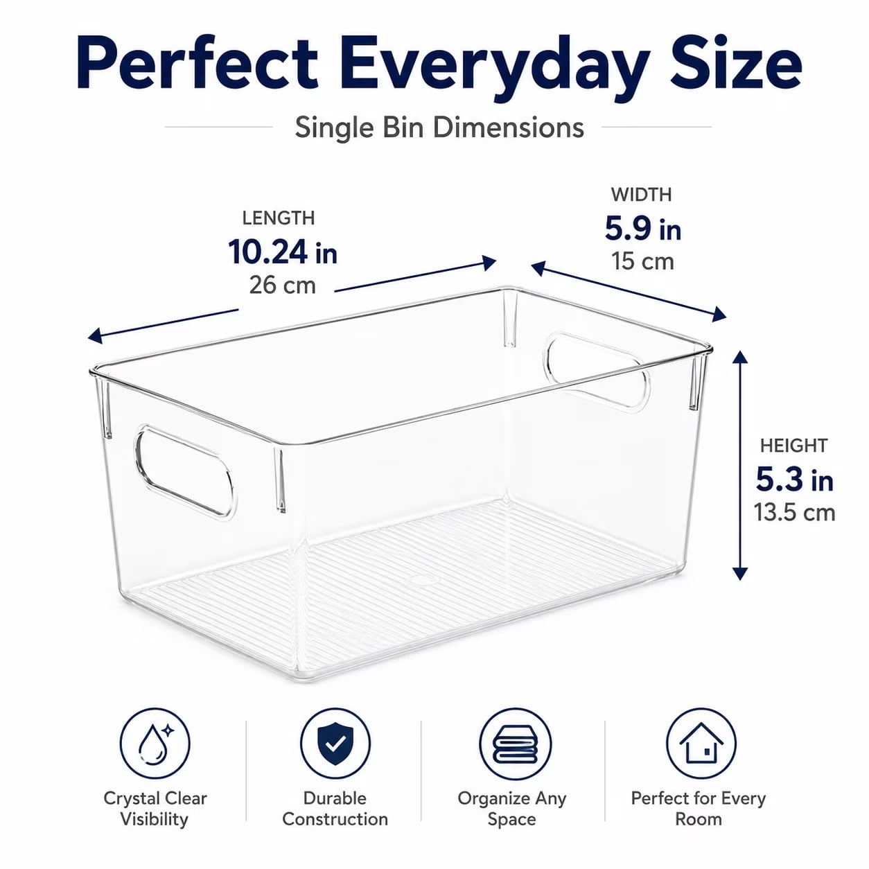ZHOHO TANT Clear Stackable Plastic Storage Bins, 12-Pack Pantry and Fridge Organizers for Kitchen, Bathroom, Home — image 2 of 8