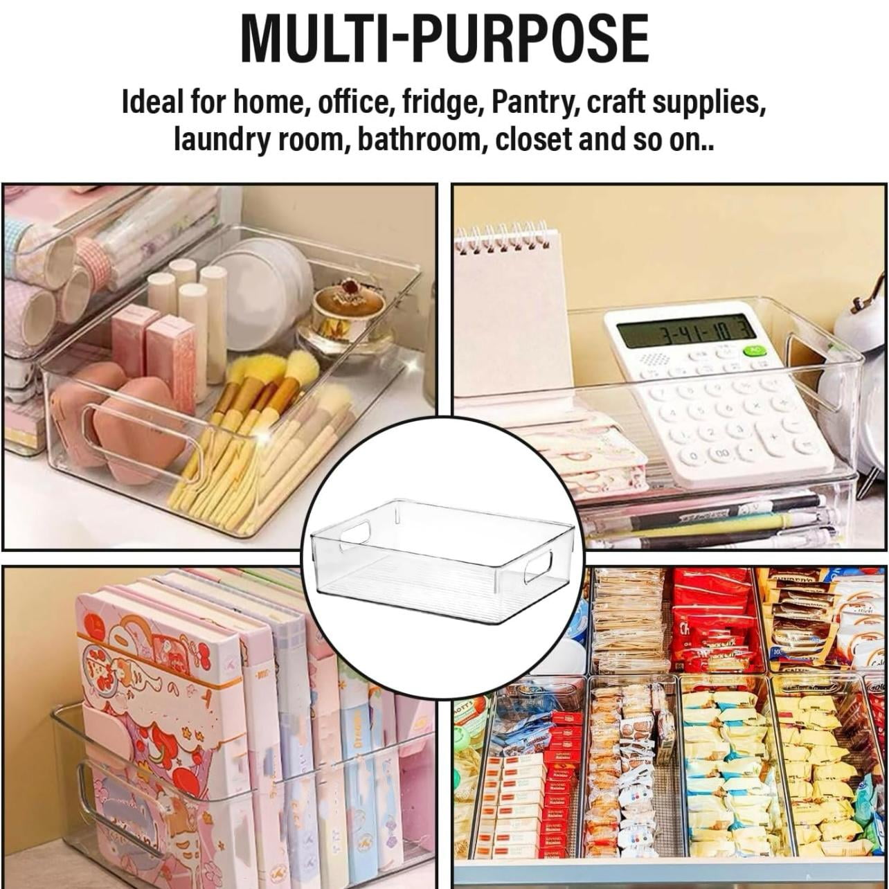 ZHOHO TANT Stackable Clear Refrigerator Organizer Bins, 3 Sizes 12 Pcs with Handles for Fridge, Freezer, Kitchen Storage — image 2 of 8