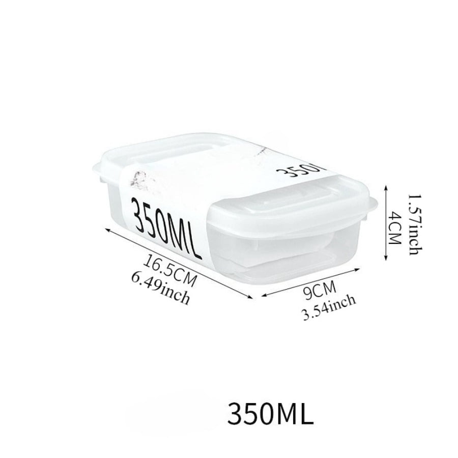 6pcs 12oz Food Grade Plastic Meal Prep Container Square Freezer Fridge Storage Box with Clip Lid for Meat Vegetables Leftovers Space Saving Dishwasher Safety — image 2 of 2