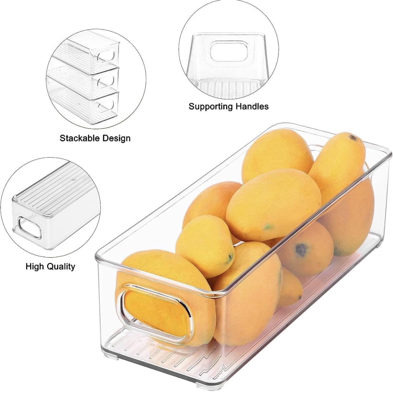 ZHOHO TANT Clear Stackable Refrigerator Organizer Bins, 9-Piece Set, 3 Sizes for Fridge, Freezer, Pantry — image 2 of 8