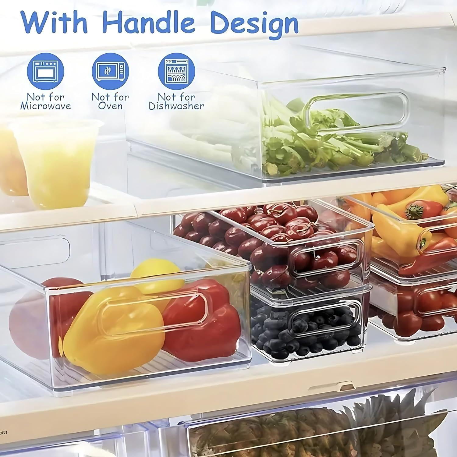 ZHOHO TANT Clear Stackable Refrigerator Organizer Bins, 9-Piece Set, 3 Sizes for Fridge, Freezer, Pantry — image 8 of 8